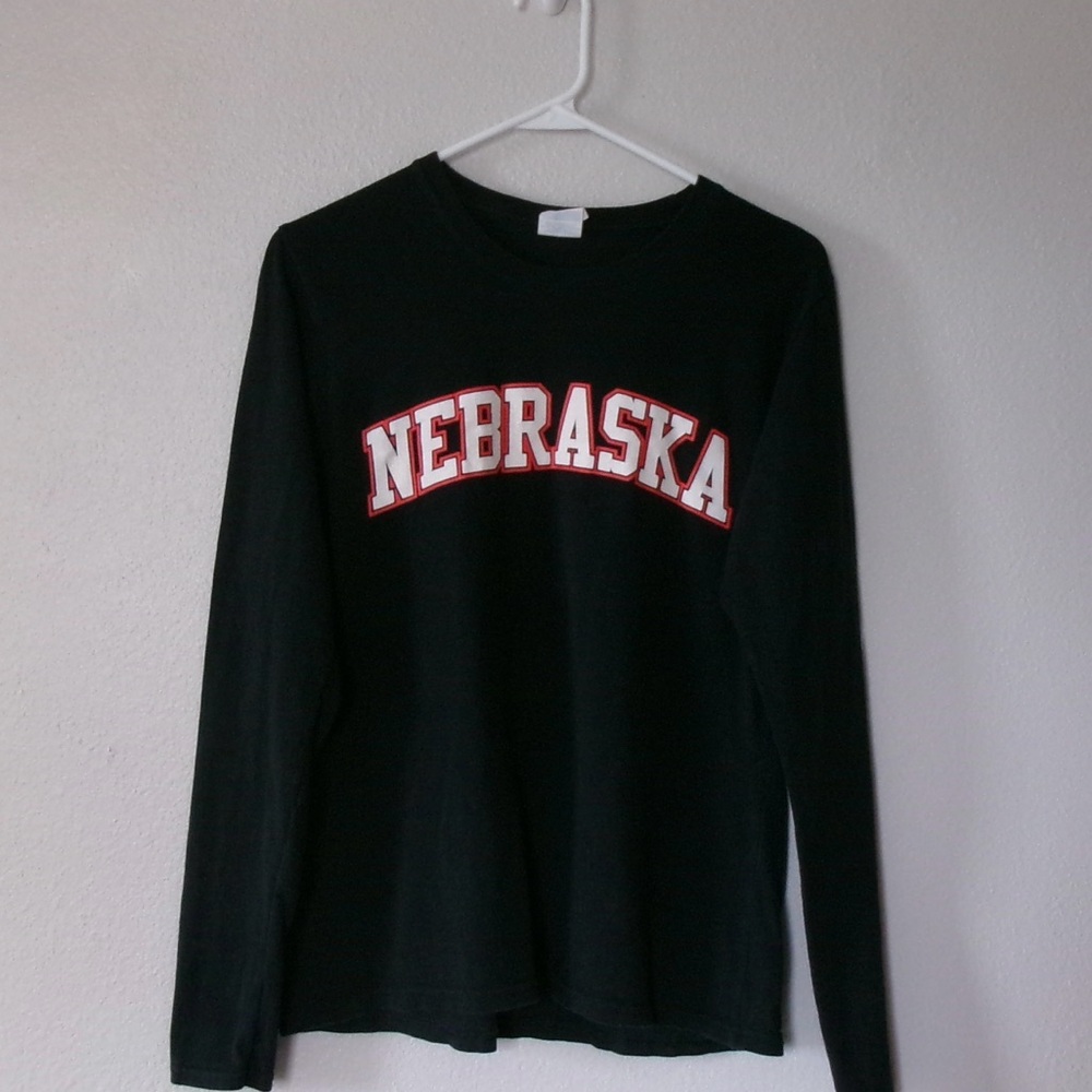 Nebraska Black Long Sleeve Shirt